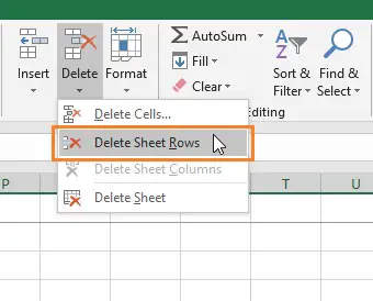  Delete Sheet Rows Excel Ribbon Command 
