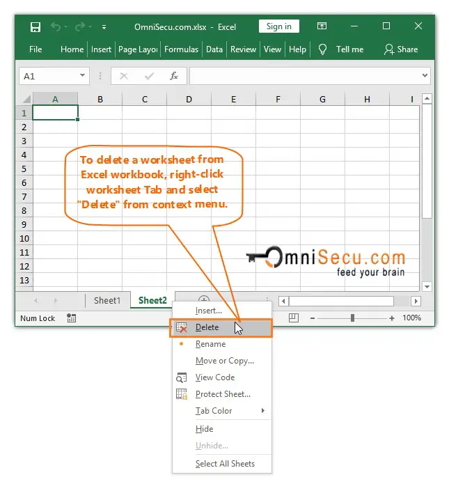  Delete worksheet from Excel workbook