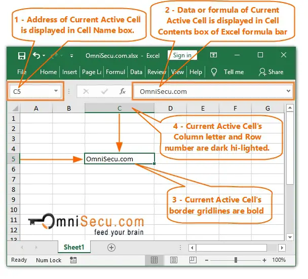 Identify Excel Active Cell