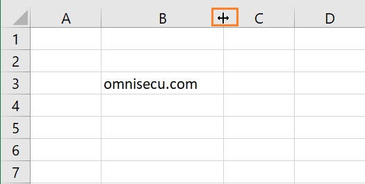 Excel change column width mouse pointer