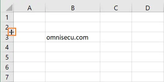 Excel change row height mouse pointer