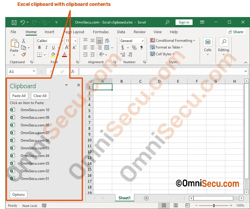 excel clipboard