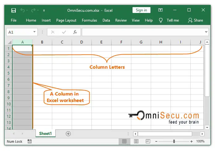 Excel worksheet columns