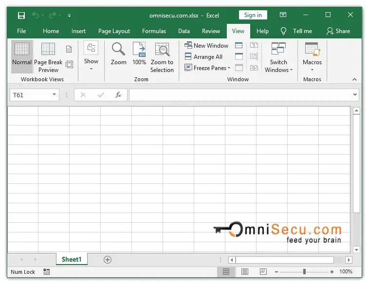 Excel worksheet Row and Column headings Hidden