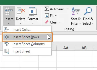  Insert Sheet Rows Excel Ribbon Command 