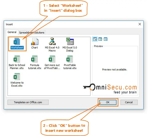  Insert worksheet to Excel workbook 