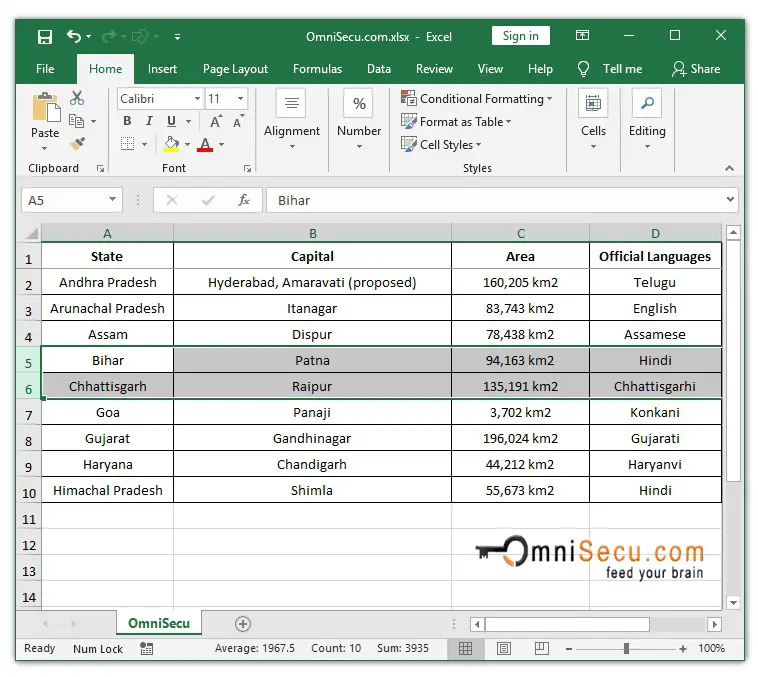  Multiple contiguous Rows deleted from Excel worksheet 