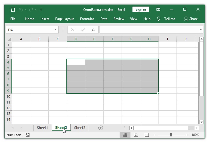 Multiple Range selected in different Excel worksheets