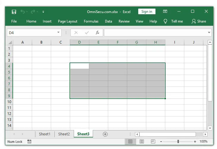 Multiple Range selected in different Excel worksheets