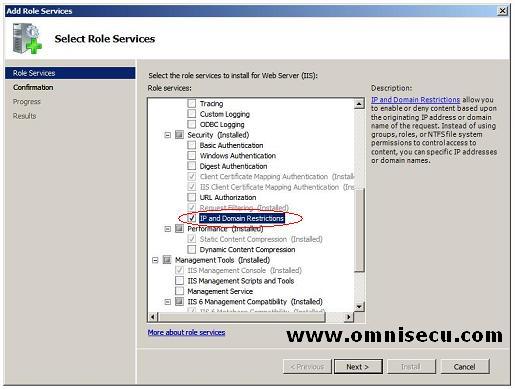 Add Role Service IP and Domain Restrictions