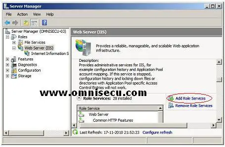 Server  Manager Web Server Add Remove Role Services