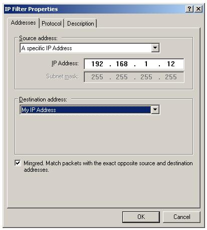 IPSec source and destination for secure traffic