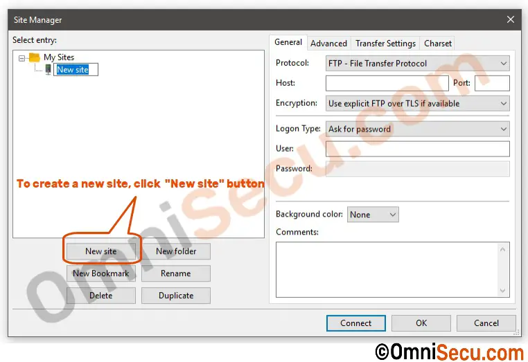 filezilla port number and password