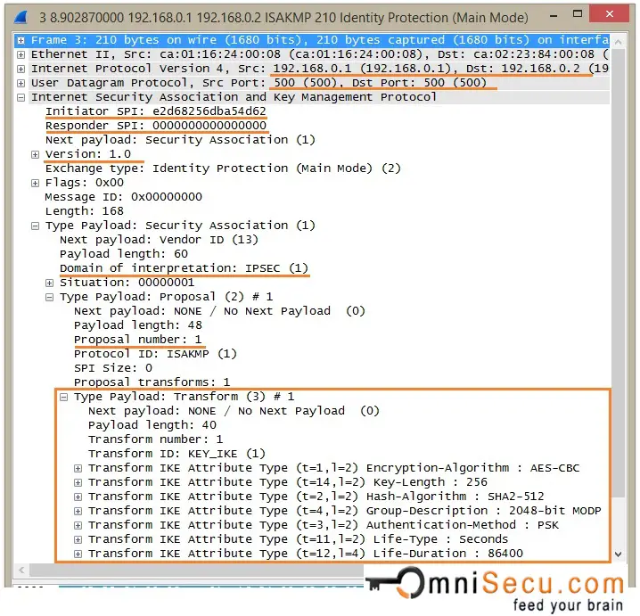 IKEv1 Main Mode message capture 01