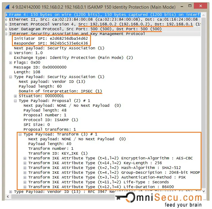 IKEv1 main mode message capture 02
