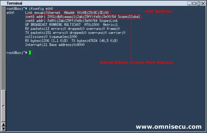 EUI-64 Global Unicast IPv6 Address