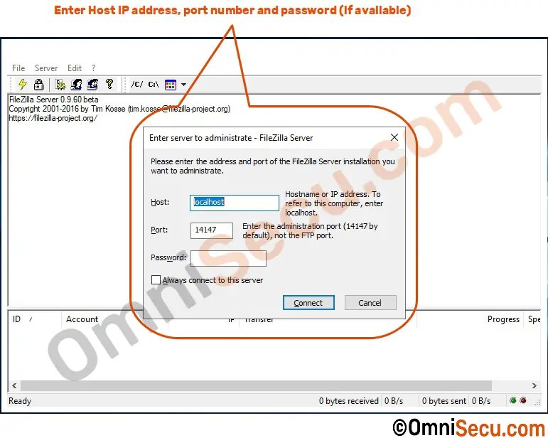 filezilla connect to linux server