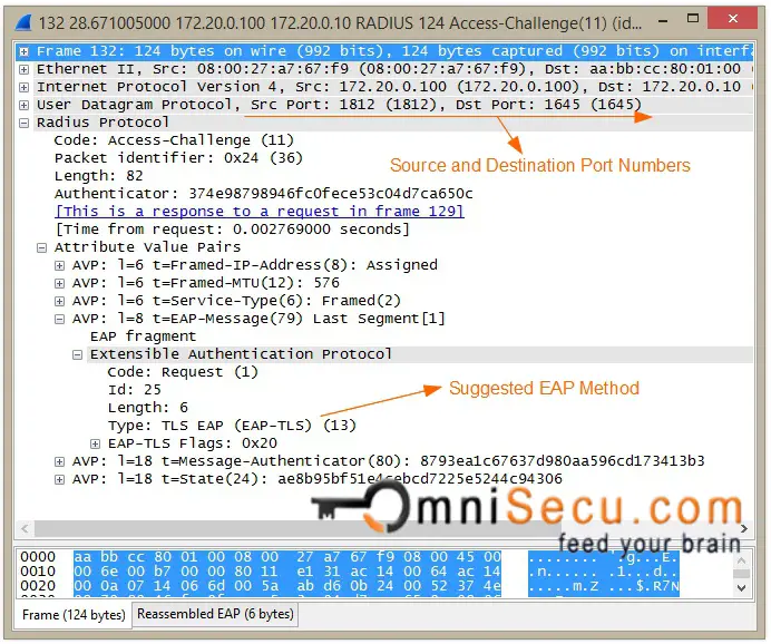 RADIUS access-challenge message capture