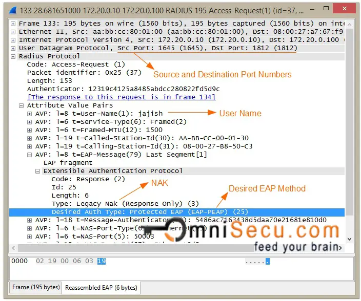 RADIUS Access-Request packet capture 2