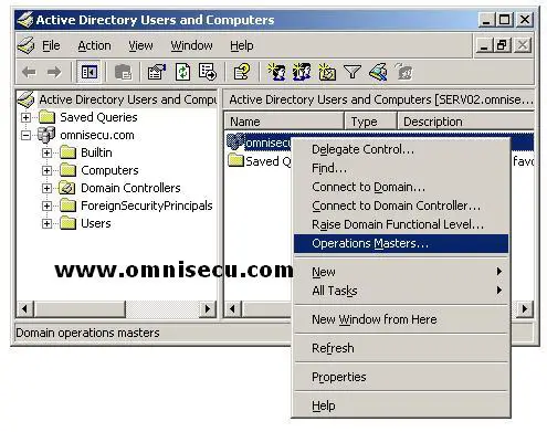 Active Directory Users and Computers Domain Context Menu