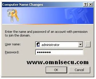 Add Computer to Active Directory Domain - Enter Administrator credentials