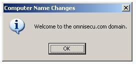 Add Computer to Active Directory Domain - Welcome message