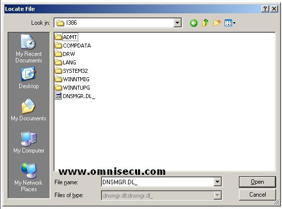DNS Installation Select i386 Folder