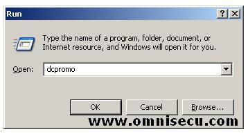 Run dcpromo.exe