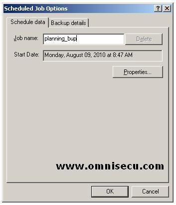ntbackup scheduled job options