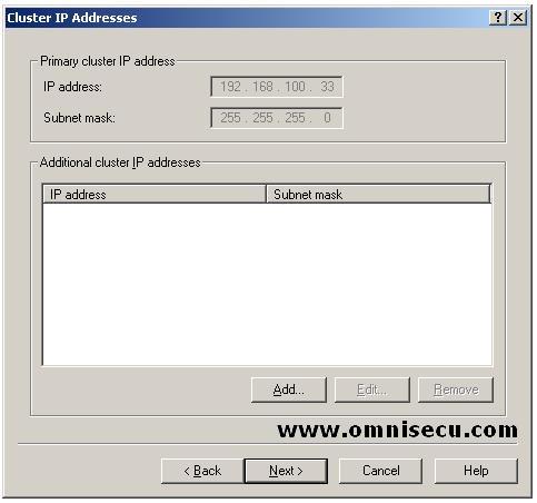 Network Load Balancing Manager nlbmgr.exe - New Cluster - Additional IP 