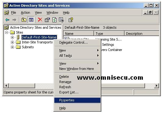 Active Directory Site Properties