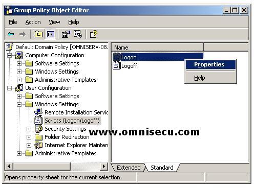 Default Domain Policy Scripts Logon/Logoff
