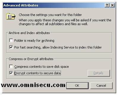 Folder Properties General Tab Advanced attributes