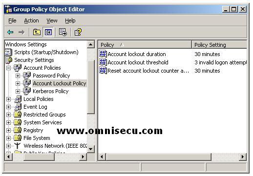 Active Directory Domain User Account Lockout Settings