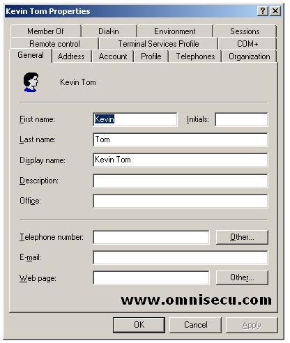 Active Directory domain user account properties