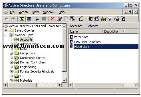 Active Directory users and computers copied user listed