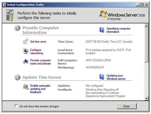 Initial Configuration Tasks