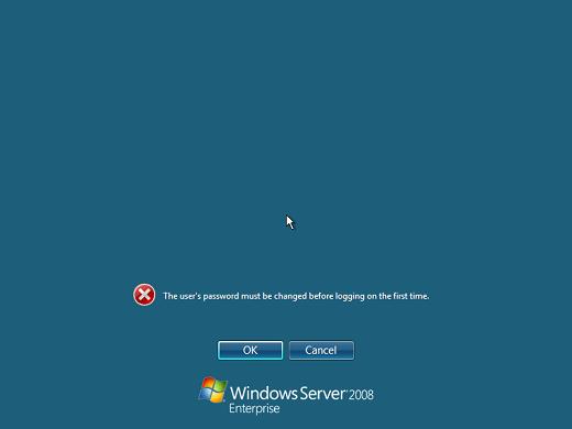 Windows 2008 installation change administrator password