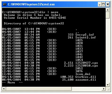 Command prompt pipeline