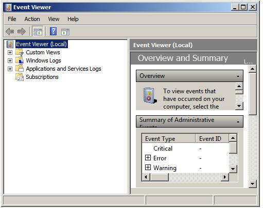 Event viewer mmc snapin