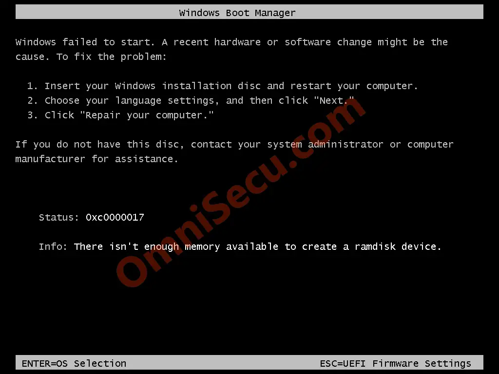 Windows 2022 less than 512mb installation error